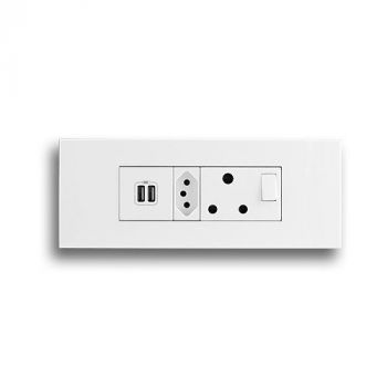 Legrand Arteor PA6MODBWHT 6Module Power Cluster Including Double TypeA USB And New Socket s White