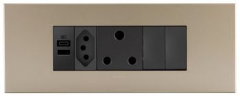 Legrand Arteor PA6MODNMCH 6Module Power Cluster A+C Switches Champagne