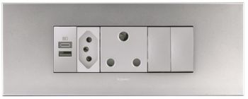 Legrand Arteor PA6MODNSASA Cluster 6Module A+C Switches Soft Aluminium