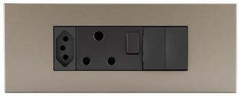 Legrand Arteor PA6MODSMCH 6Module Power Cluster Socket s + 2 Switches Champagne/Magnesium