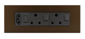Legrand Arteor PA8MODTMDB 8Module Power Cluster Including 2 X Switched + 1 X New Switched Dark Bronze