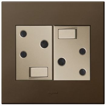 Legrand Arteor PD44CHBR Double Socket 4X4 Dark Bronze/Champagne