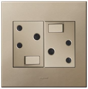 Legrand Arteor PD44CHCH Double Socket 4X4 Champagne