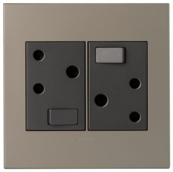 Legrand Arteor PD44MCH Double Switched Socket 4X4 Champagne/Magnesium