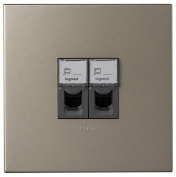 Legrand Arteor PDD44MCH Double Computer Socket Cat 5E 4X4 Champagne/Magnesium
