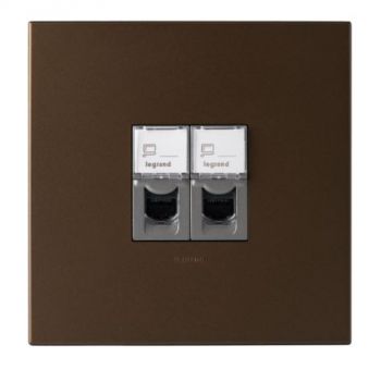 Legrand Arteor PDD44MDB Double Computer Socket Cat 5E 4X4 Dark Bronze