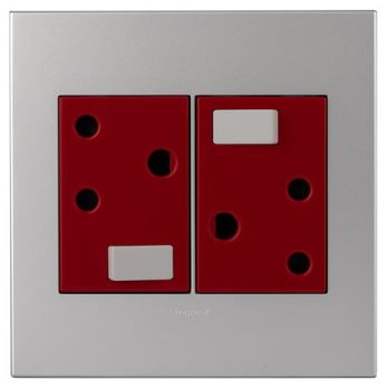 Legrand Arteor PDDED44SA Double Dedicated Socket 4X4 Aluminium
