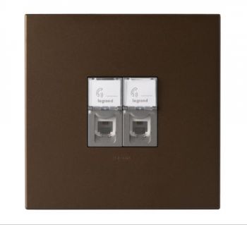 Legrand Arteor PDT44MDB Double Telephone Socket 4X4 Dark Bronze