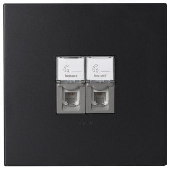 Legrand Arteor PDT44MGP Double Telephone Socket 4X4 Graphite