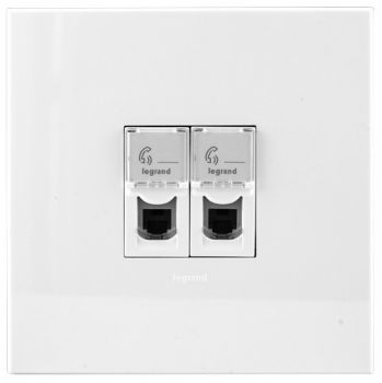 Legrand Arteor PDT44WWH Double Telephone Socket 4X4 White