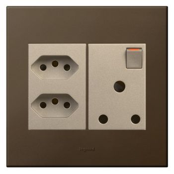 Legrand Arteor PMON44CHBR New Socket s Monobloc 4X4 Dark Bronze/Champagne