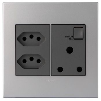 Legrand Arteor PMON44MSA Socket s Monobloc 4X4 Soft Aluminium/Magnesium 