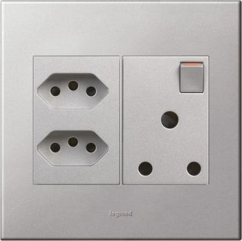 Legrand Arteor PMON44SASA New Socket s Monobloc 4X4 Soft Aluminium