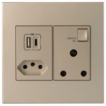 Legrand Arteor PMONU44CHCH New Socket s With TypeA And C USB Monobloc 4X4 Champagne