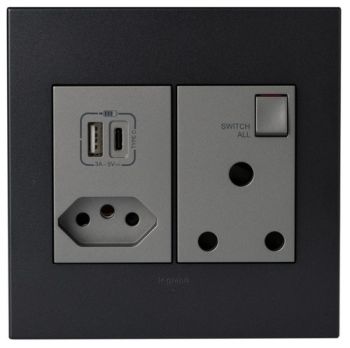 Legrand Arteor PMONU44MGP New Socket s With TypeA And C USB Monobloc 4X4 Graphite