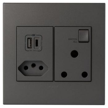 Legrand Arteor PMONU44MM New Socket s With TypeA And C USB Monobloc 4X4 Magnesium