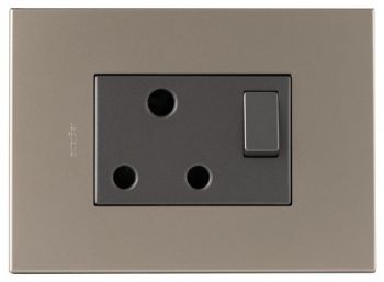 Legrand Arteor PS24MCH Single Switched Socket 2X4 Champagne/Magnesium