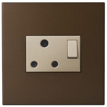 Legrand Arteor PS44CHBR Single Socket 4X4 Dark Bronze/Champagne