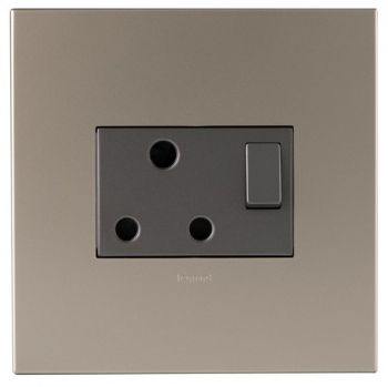 Legrand Arteor PS44MCH Single Switched Socket 4X4 Champagne/Magnesium