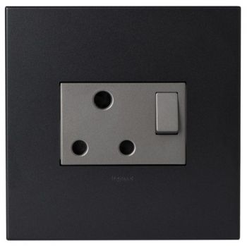 Legrand Arteor PS44MGP Single Switched Socket 4X4 Graphite