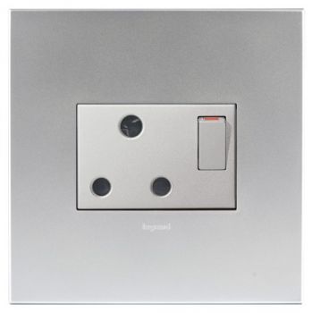 Legrand Arteor PS44SASA Single Socket 4X4 Soft Aluminium