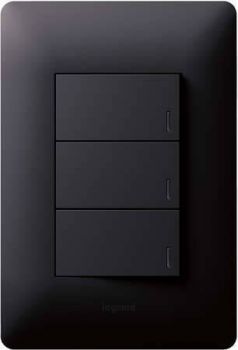 Legrand Ysalis PY3224BLK 3Lever Switch 2way 4X2 Black
