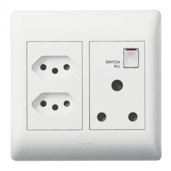 Legrand Ysalis PY701025WHT New Double Socket Monobloc 4X4 White