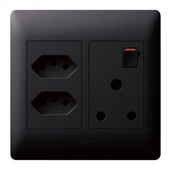 Legrand Ysalis PY701325BLK New Double Socket Monobloc 4X4 Black