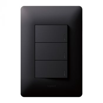 Legrand Ysalis PYDP224BLK Dimmer Press + 2L 1Way 4X2 Black