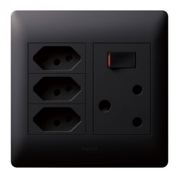 Legrand Ysalis PYNO44BLK New Rsax3 + Socket 4X4 Black