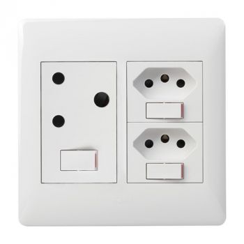 Legrand Ysalis PYNOS44WHT New + Double Socket Switched 4X4 White