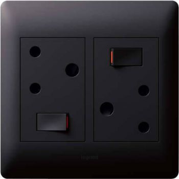 Legrand Ysalis PYO44BLK Double Socket 4X4 Black