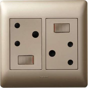 Legrand Ysalis PYO44CHA Double Socket 4X4 Champagne