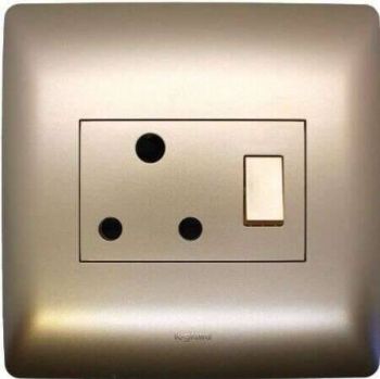 Legrand Ysalis PYSO44CHA Single Socket Switched 4X4 Champagne