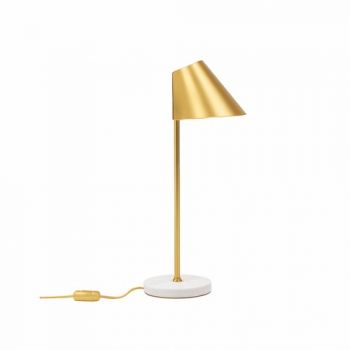 Limlux 950 Marble GU10 Slant Table Lamp with cordset through switch Brass