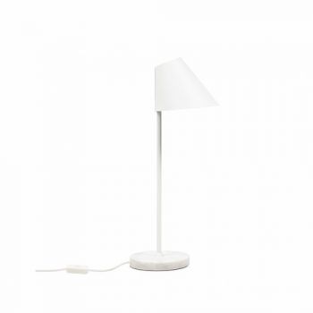 Limlux 950 Marble GU10 Slant Table Lamp with cordset through switch White