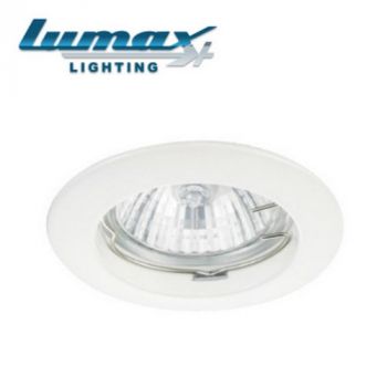 Lumax Lighting Downlight LUM-ASW60 Round Aluminium Downlight 230V Shiny White Non-tilt with GU10 Lampholder