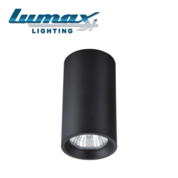 Lumax Lighting Downlight LUM-DL5081-B Surface Mount Round Aluminium Downlight 230V Black Non-tilt with GU10 Lampholder