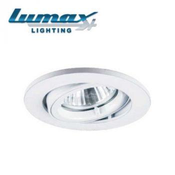 Lumax Lighting Downlight LUM-DL6005 Round Aluminium Downlight Twist-Lock 230V Shiny White Tilt with GU10 Lampholder