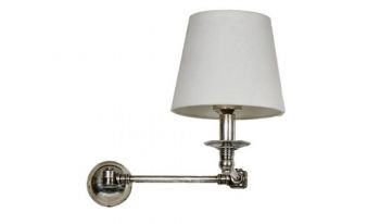 Mabibuch MP57060 Portland Industrial Swing-Arm Wall Light In Antique Silver Lamp Shade Excluded