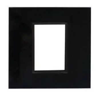 Onesto Matrix BGB-MXG-4001W 4 x 4 1 Lever Yoke Black Glass And Black Bezel