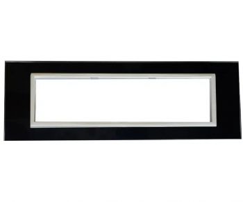 Onesto Matrix BGW-MXC-1008 8 Lever Black Glass & White Bezel Cluster + Box