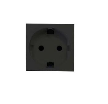 Onesto Matrix BK-MXM-001RSA 16A Single Unswitched Socket 2 x Small Module (Schuko Rsa Specification) Black