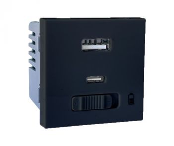 Onesto BK-MXM-C001 3A 1 X Usb Type-C With Quick Charge, 1 X 5V 3A Usb 3.0 Switched 2 x Small Module Black