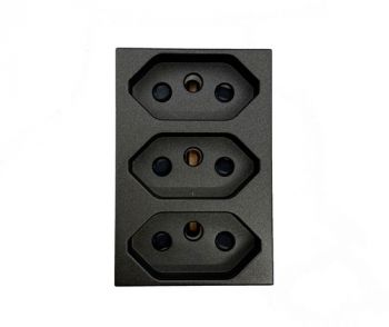 Onesto Matrix BK-MXM-P003EU 3 x 16A New Za Plug Socket Large Module - Monoblocks Black