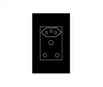 Onesto BK-MXP-2001EUU 16A Slimline Socket (New Za Plug Socket) 4 x 2 Single Unswitched Socket Outlet Vertical - Monoblock White
