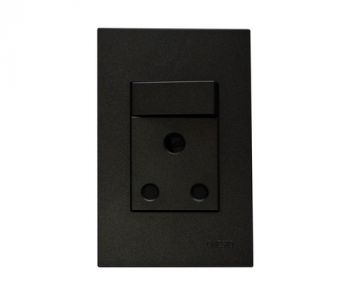 Onesto Matrix BK-MXP-2001V 16A Single Switched Socket 4 x 2 Outlet Vertical Black