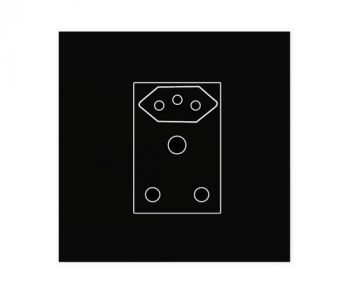 Onesto BK-MXP-4001EUU 16A Slimline Socket (New Za Plug Socket) 4 x 2 Single Unswitched Socket Outlet Vertical - Monoblock White