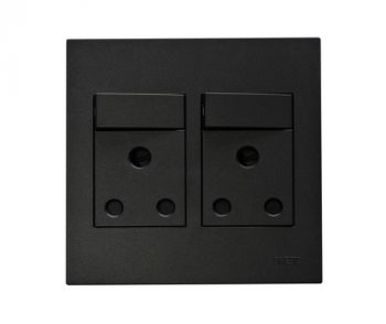 Onesto Matrix BK-MXP-4002 16A Double Switched Socket 4 x 4 Outlet Monoblock Black