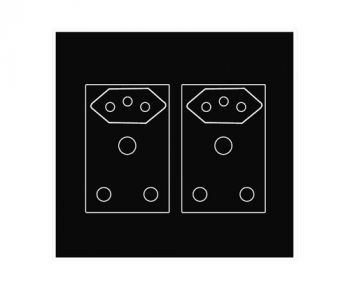 Onesto BK-MXP-4002EUU 2 X 16A Slimline Socket (New Za Plug Socket) 4 X 4 Single Unswitched Socket Outlet Vertical - Monoblock White